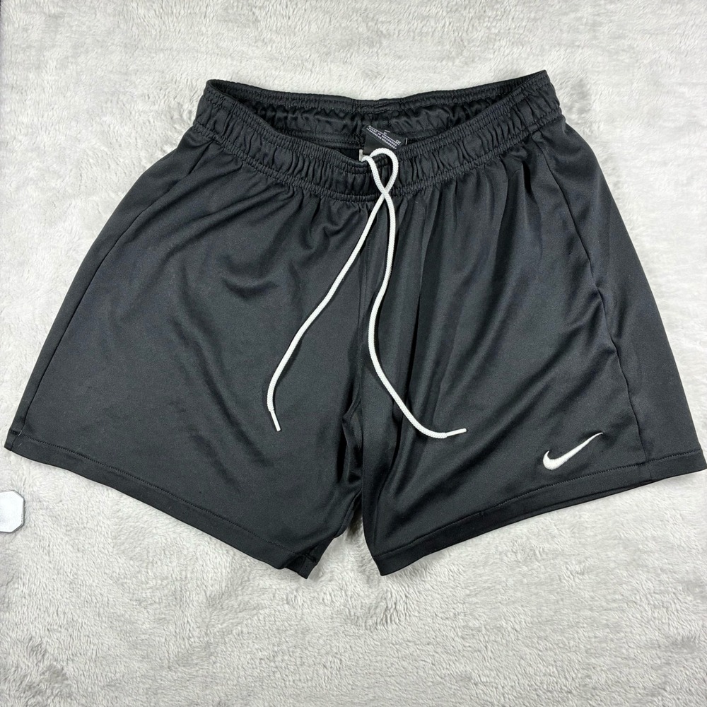 Nike Dri-FIT Soccer Shorts Black White Swoosh Athletic Mens Small S